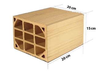 آجرسوراخ دار_ سفالی تیغه کشی25*20*15Perforated brick_clay blade drawing 25*20*15