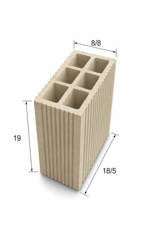 آجرسوراخ دار_سفالی تیغه کشی(2*3سوخدار)Perforated brick_clay blade (2*3 holes)