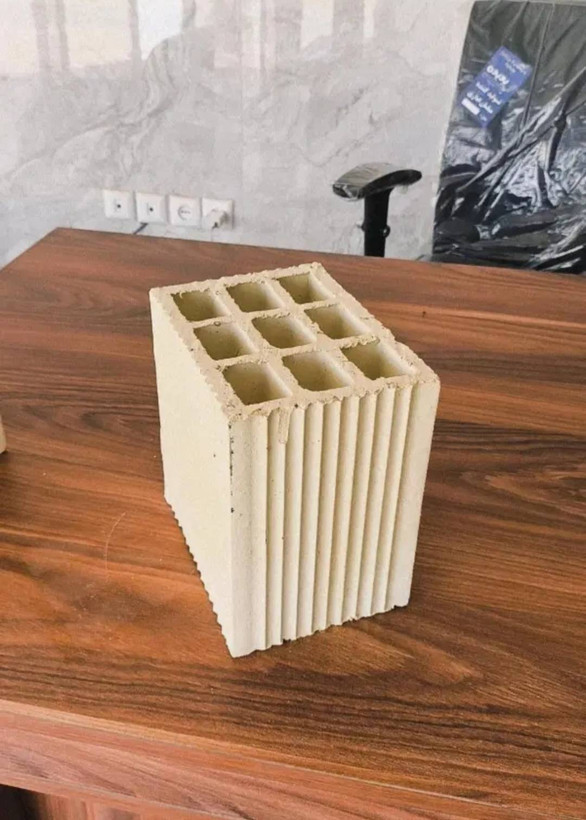 آجرسوراخ دار_ سفالی تیغه کشی25*20*15Perforated brick_clay blade drawing 25*20*15