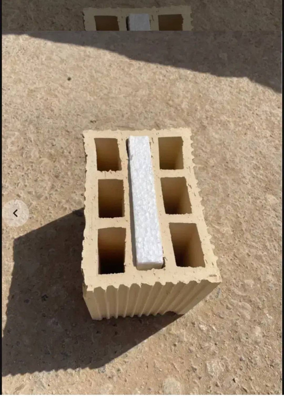 آجرسوراخ دار_ سفالی تیغه کشی(3*3)بافومPerforated clay brick with foam (3*3)